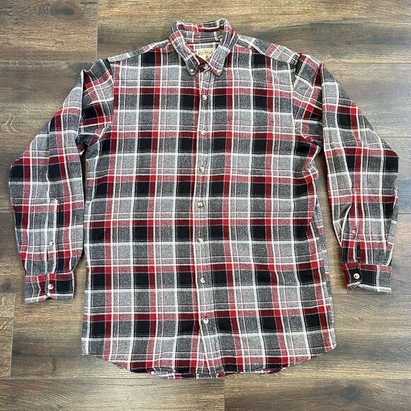RedHead Shirt Size LT Large Red Black Gray Plaid Flannel Long Sleeve Button-Down - Picture 2 of 10